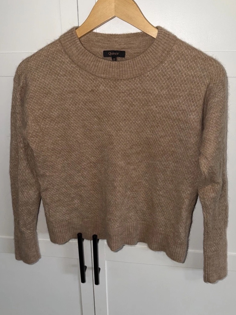 Quince Women's Crewneck Sweater in Light Camel